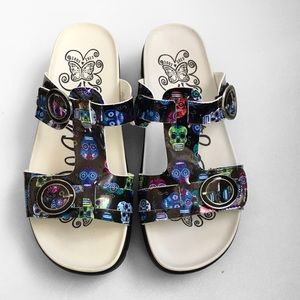 Alegria Vita Sugar Skull Sandals size 37/7-7.5